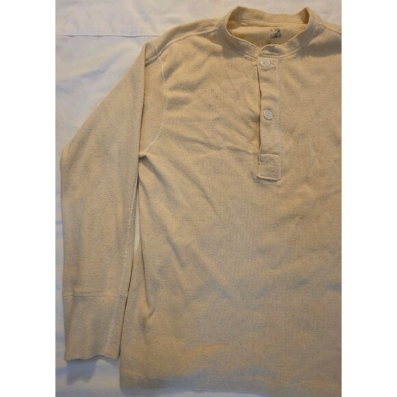 Vintage Military Wool Blend Henley Thermal Shirt And Pants Undershirt Men's M - Picture 2 of 12